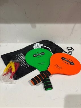 Kids Paddle Ball Set - Green & Orange